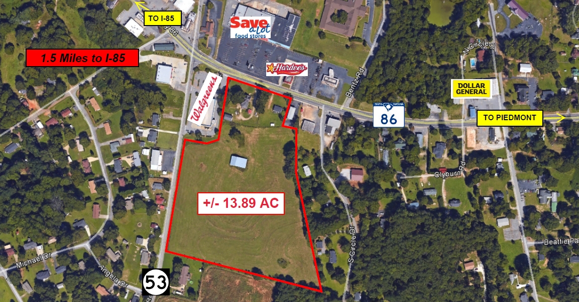 Hwy. 86 and Old River Road Aerial - labeled