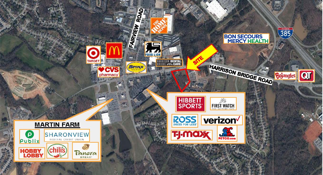 305 Harrison Bridge Road Aerial - labeled 305 Harrison Bridge Road, Simpsonville, SC 29680